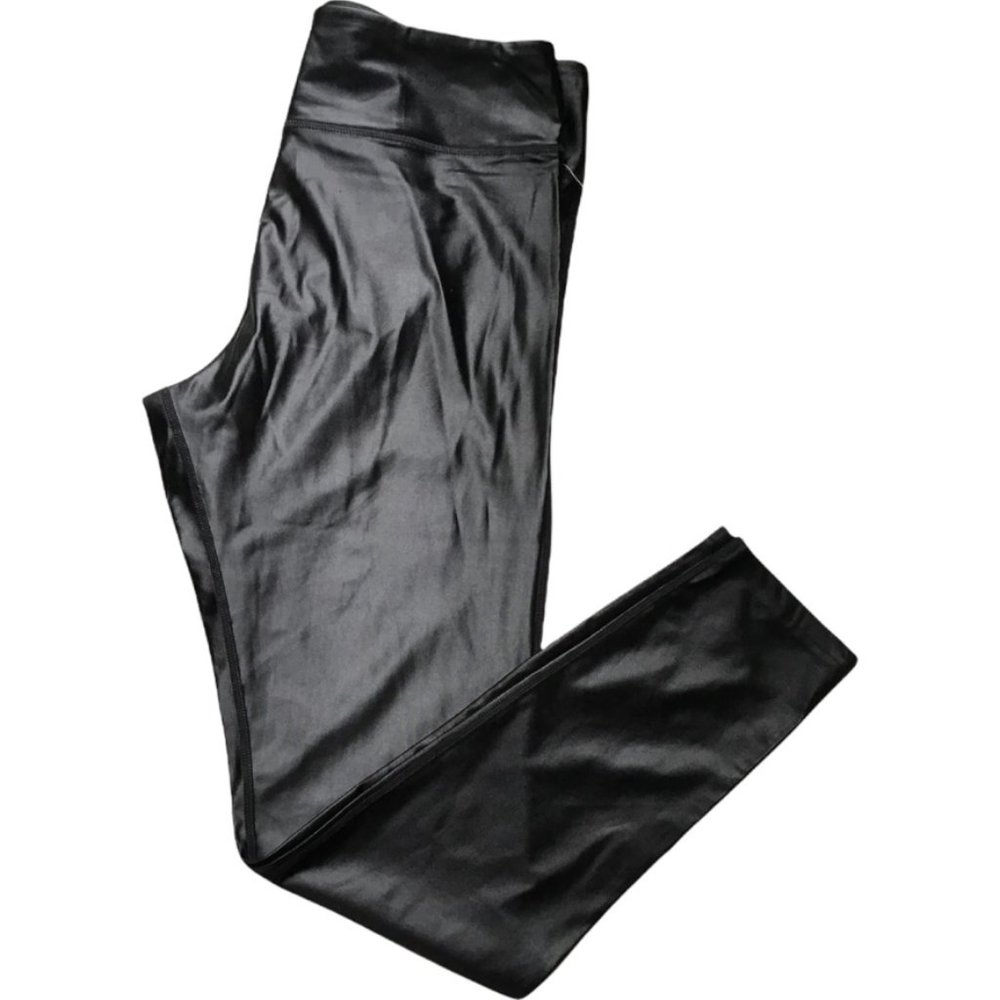 Faux Leather leggings NWT WalkPop sz L or Satin Leggins Depends on how stlyed